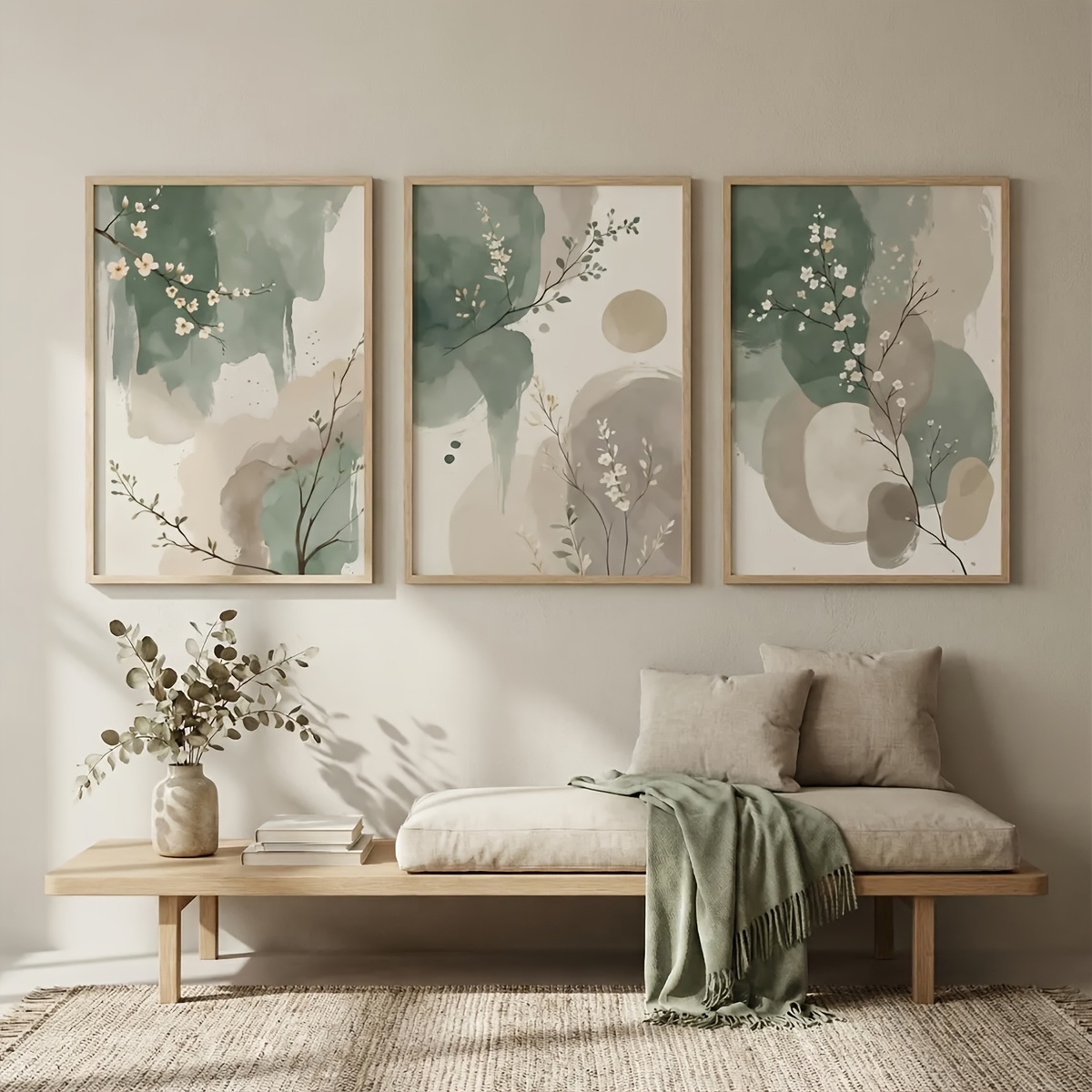 Japanese Lifestyle - 3 stuks Japanse stijl planten canvas