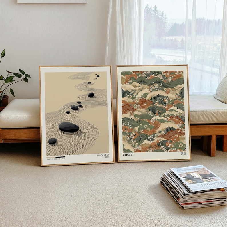 Japanese Lifestyle - 2 stuks Japandi Zen canvas kunst